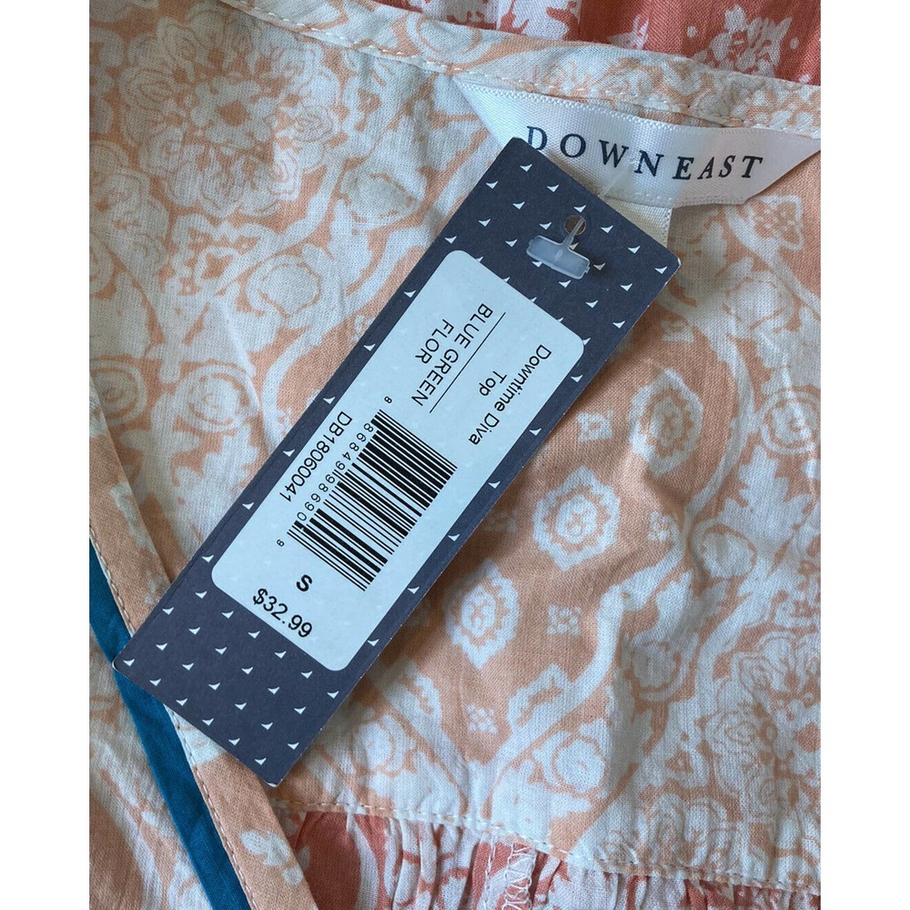 NWT DownEast Coral V Neck Downtime Diva Top S - Picture 3 of 8